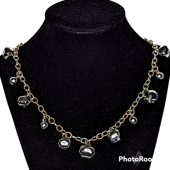 Silver Bells Necklace 18" Chain & 11 Bells Lobster Clasp Adjustable Extension - Picture 4 of 12
